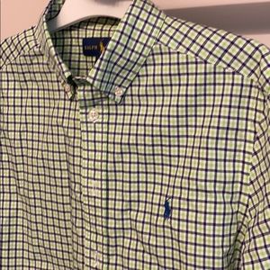 Polo Ralph Lauren green blue plaid button down